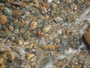 Pebbles on the sea shore.