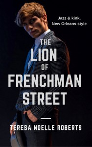 Handsome red-haired man in vintage suit. Text: The Lion of Frenchman Street
